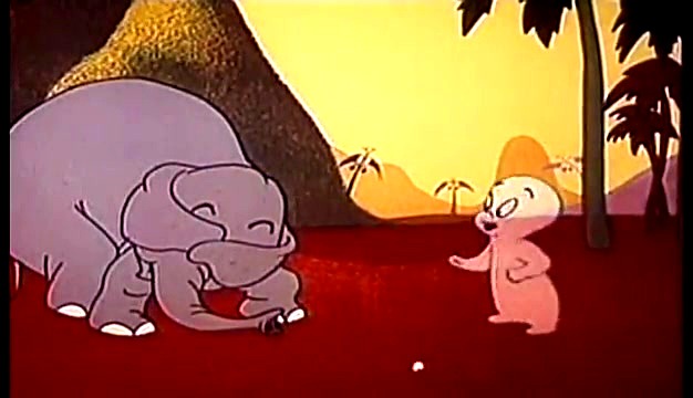 Casper meeting the baby elephant